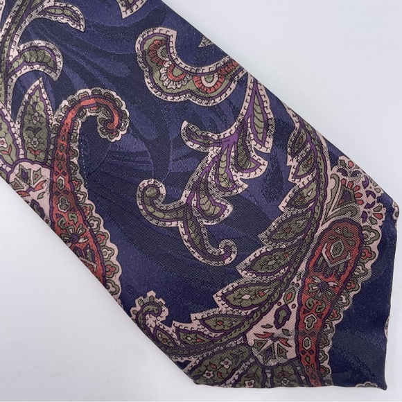 Oscar de la Renta Other - Oscar de la Renta Studio Paisley Sleek Tie in Navy and Olive